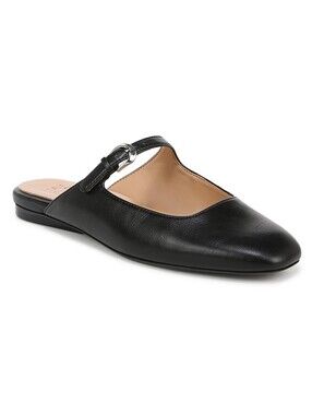 Naturalizer Shoes Apple Square Toe Flats Black Faux Leather 6.5M
